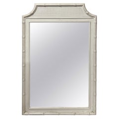 Large Faux Bamboo White Mirror