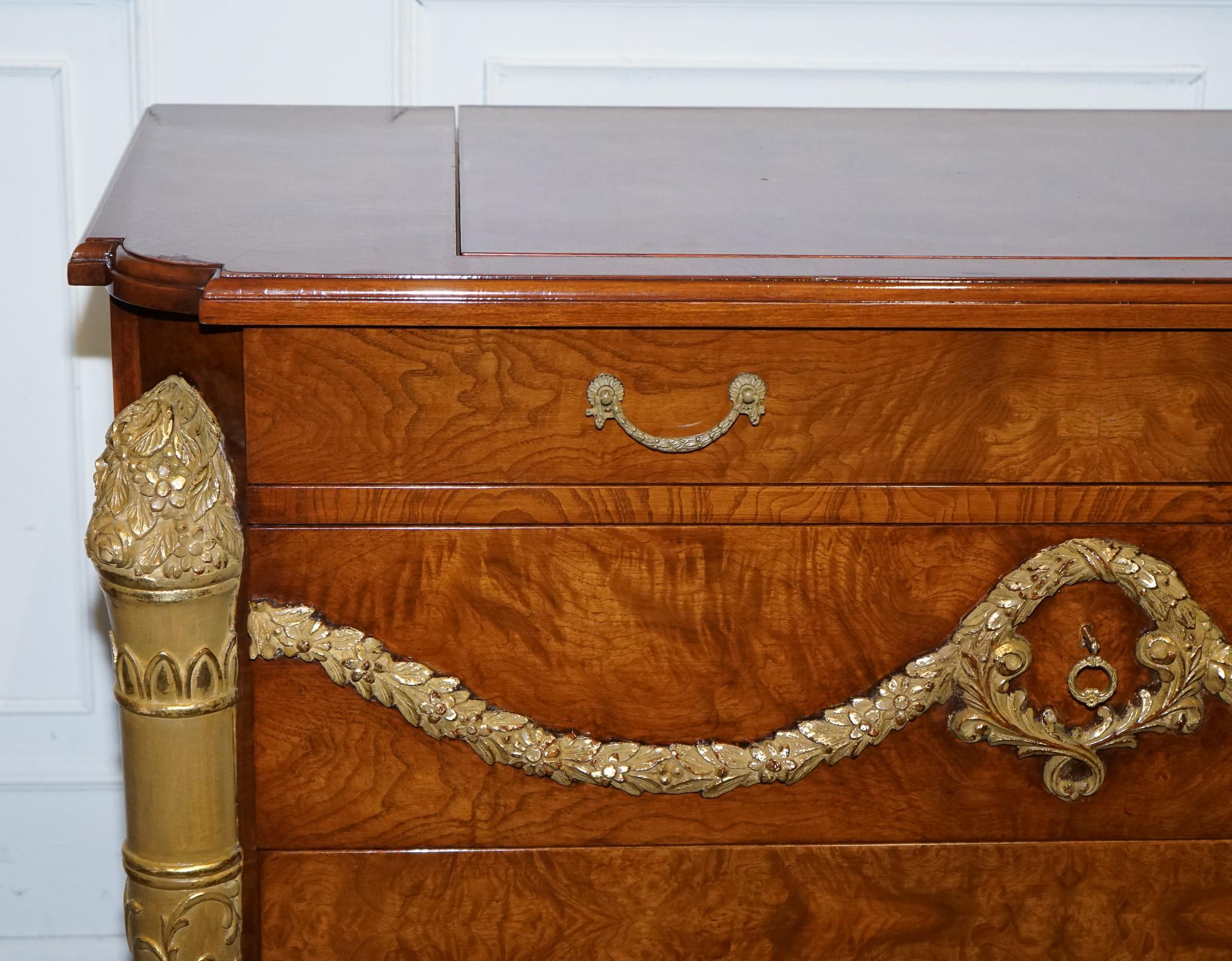 GRANDE CASSETTIERA IN FAVOLE A NASCOSTO CABINET TV STILE EMPIRE FRANCESE in vendita 8