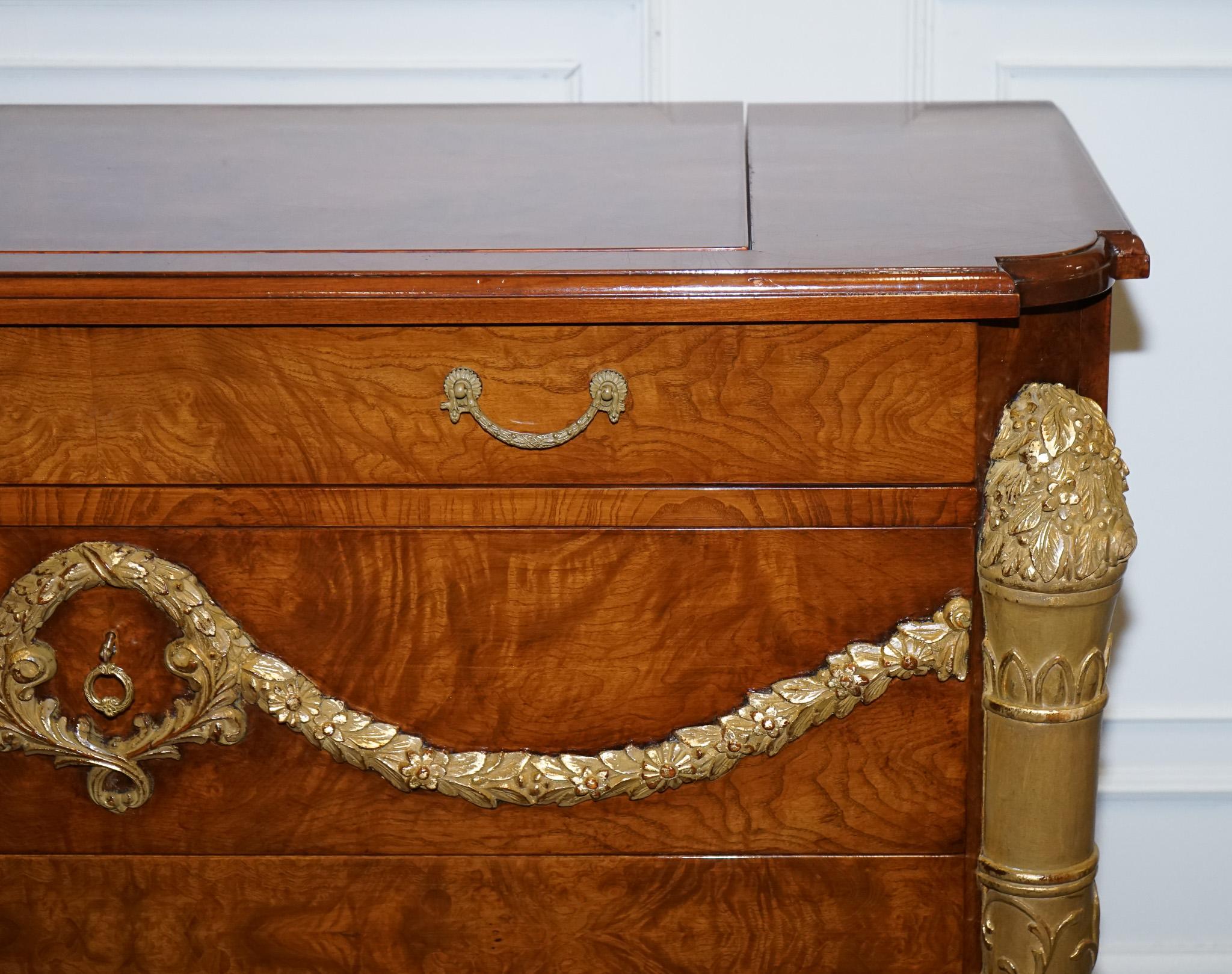 Britannico GRANDE CASSETTIERA IN FAVOLE A NASCOSTO CABINET TV STILE EMPIRE FRANCESE in vendita