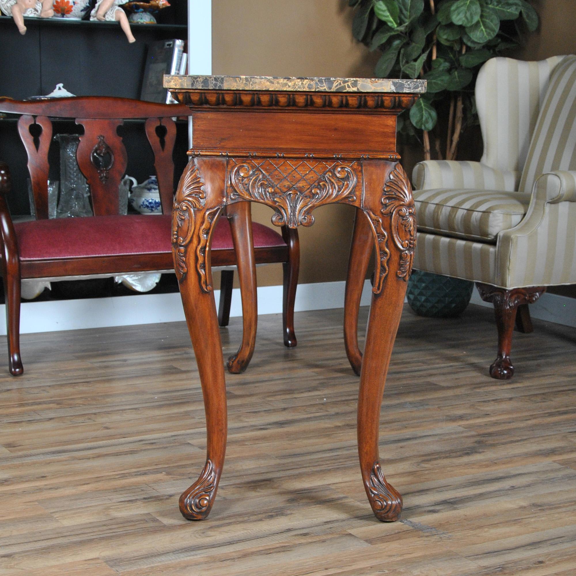 Large Faux Marble Top Console For Sale 5