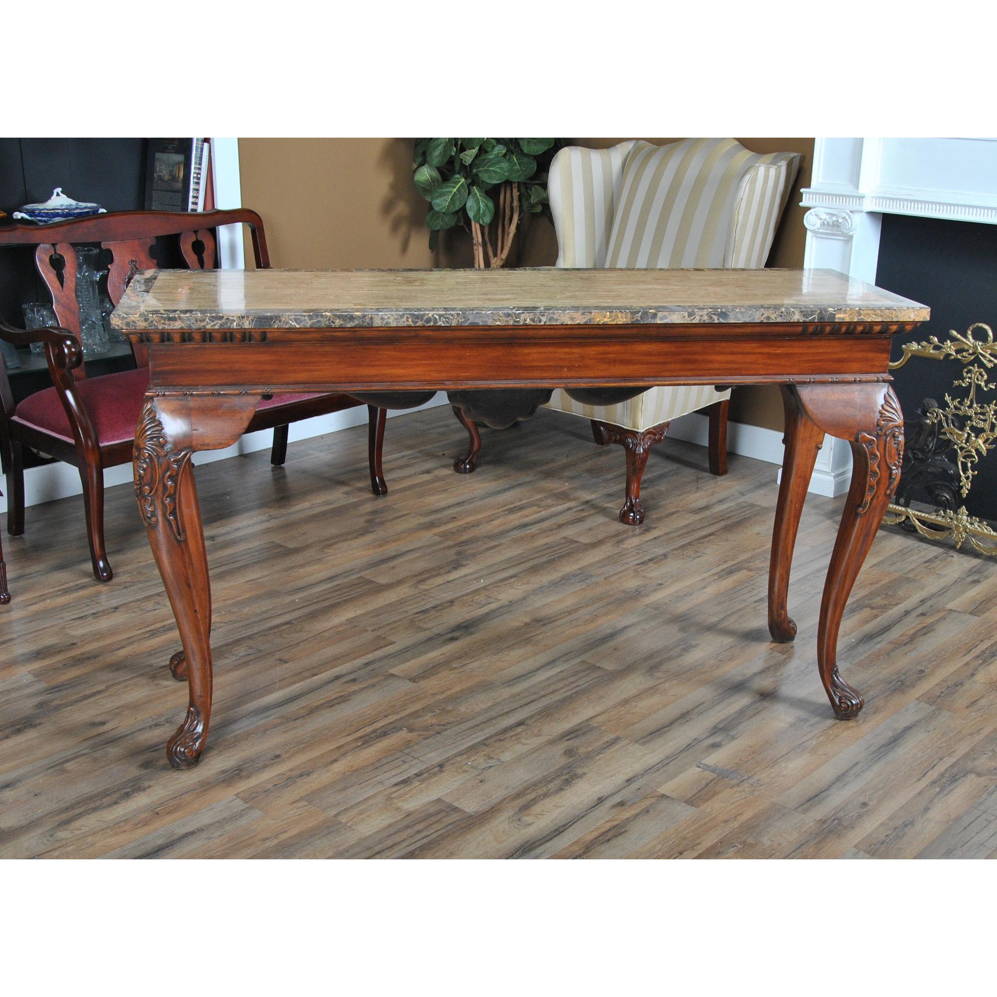 Large Faux Marble Top Console For Sale 6