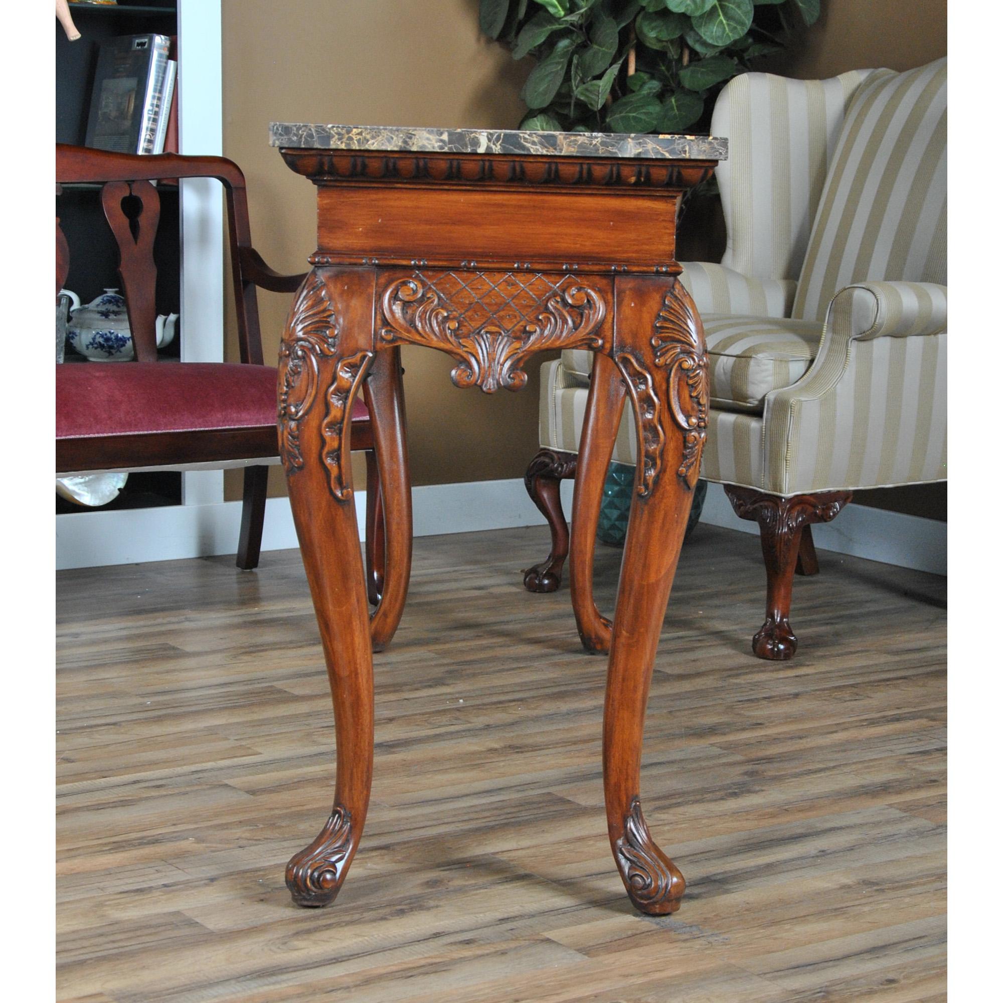 Large Faux Marble Top Console For Sale 7