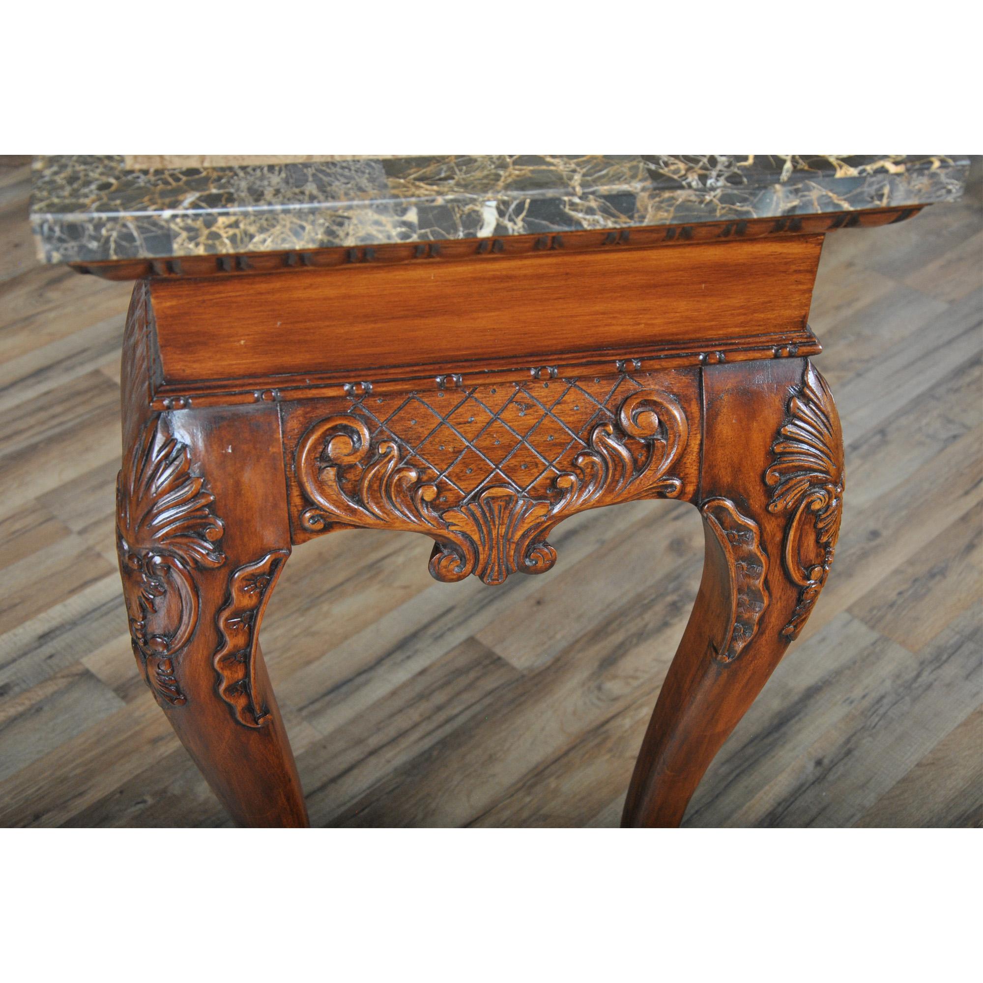 Large Faux Marble Top Console For Sale 8
