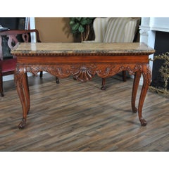 Large Faux Marble Top Console