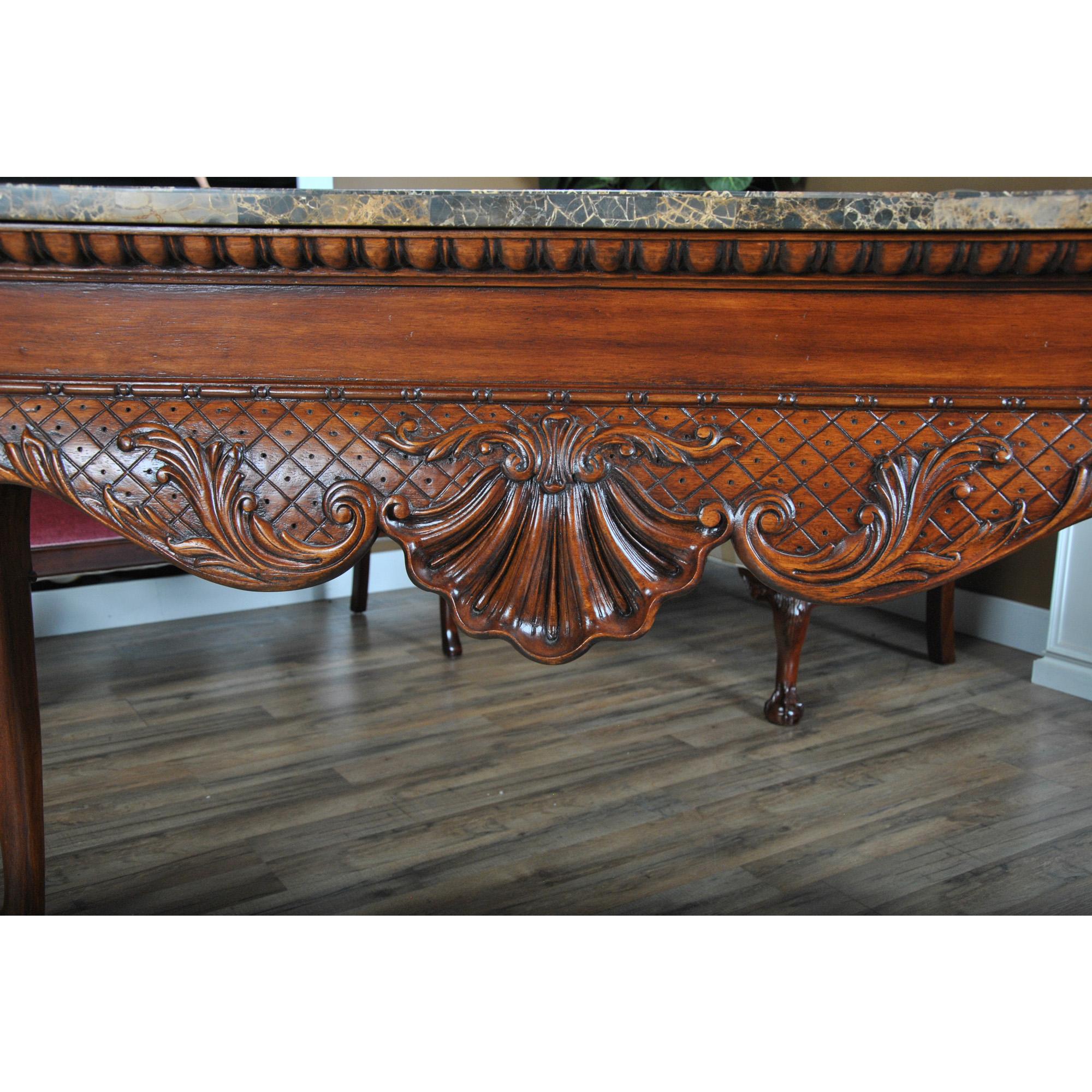 Large Faux Marble Top Console For Sale 1