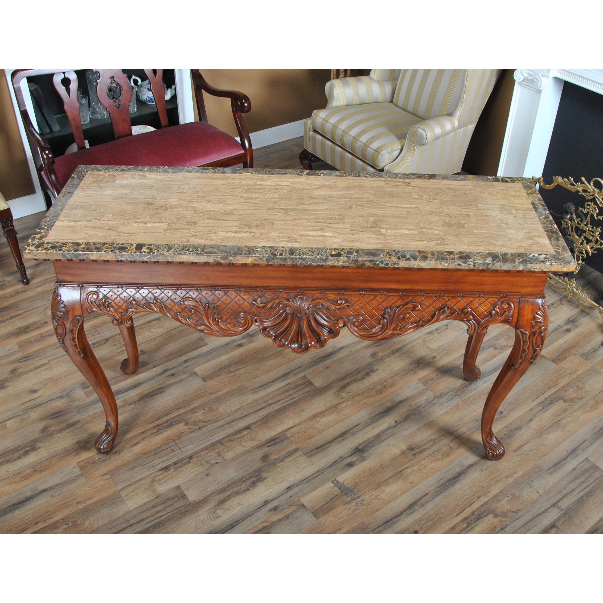 Large Faux Marble Top Console For Sale 3