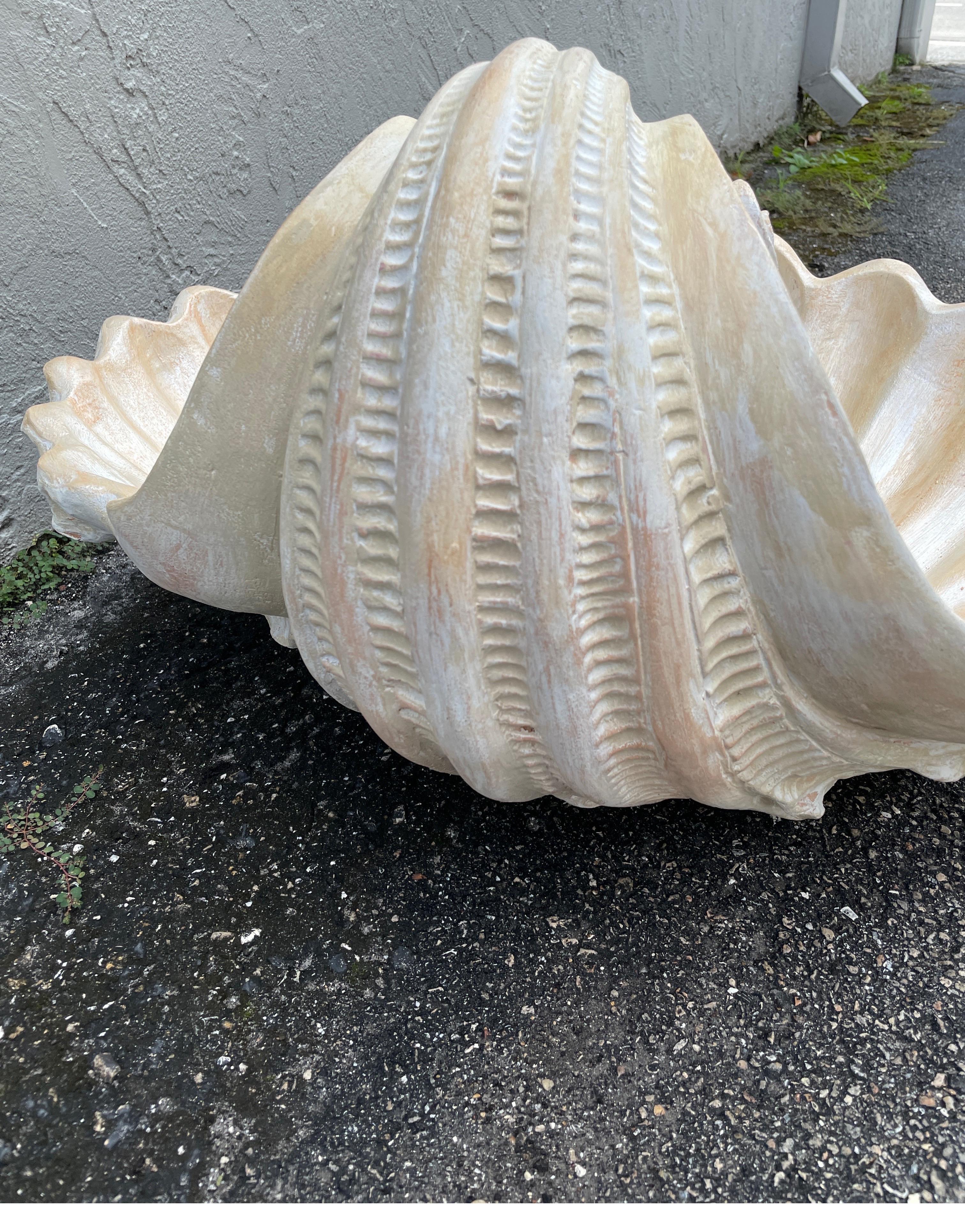 Large Faux Painted Terra Cotta Shell 4