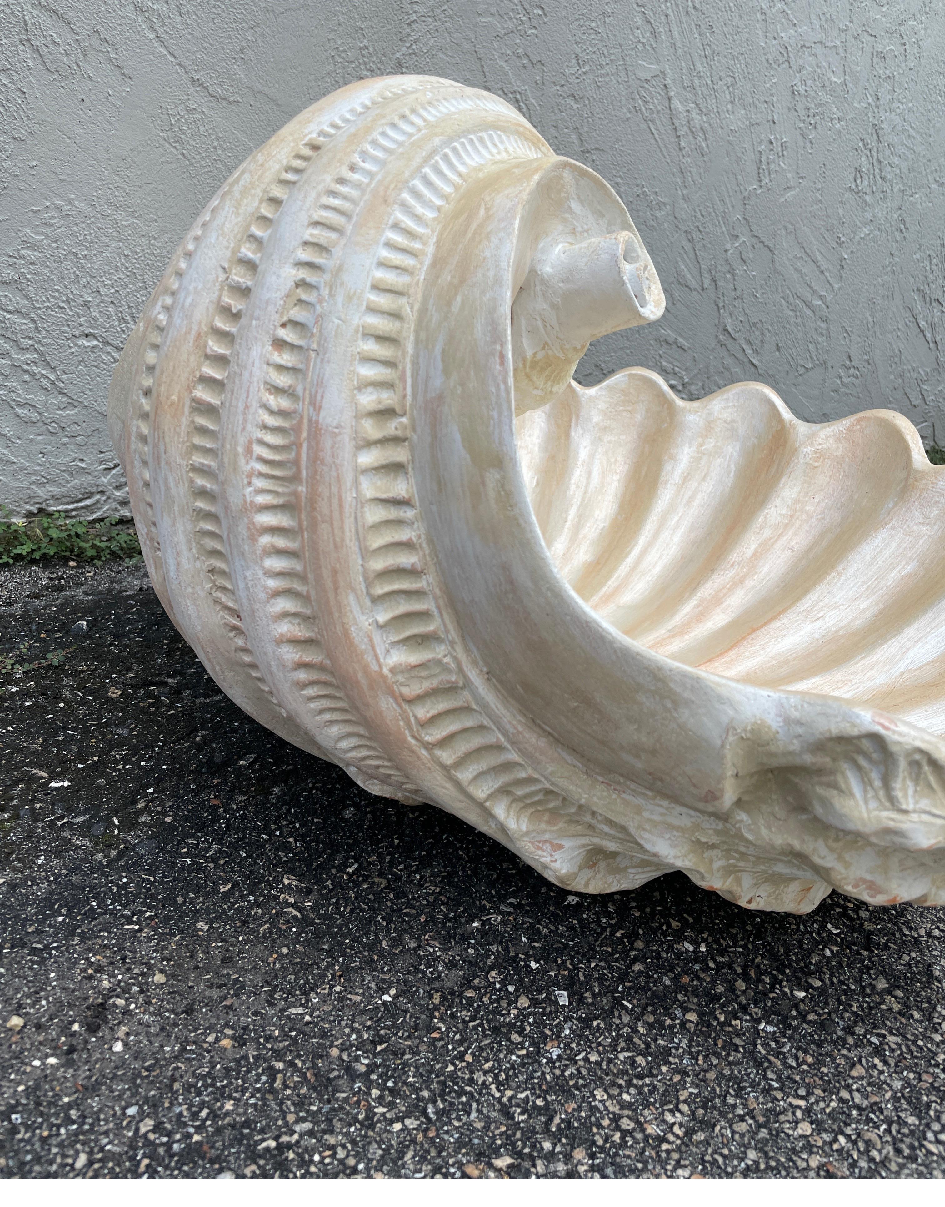 Large Faux Painted Terra Cotta Shell 3