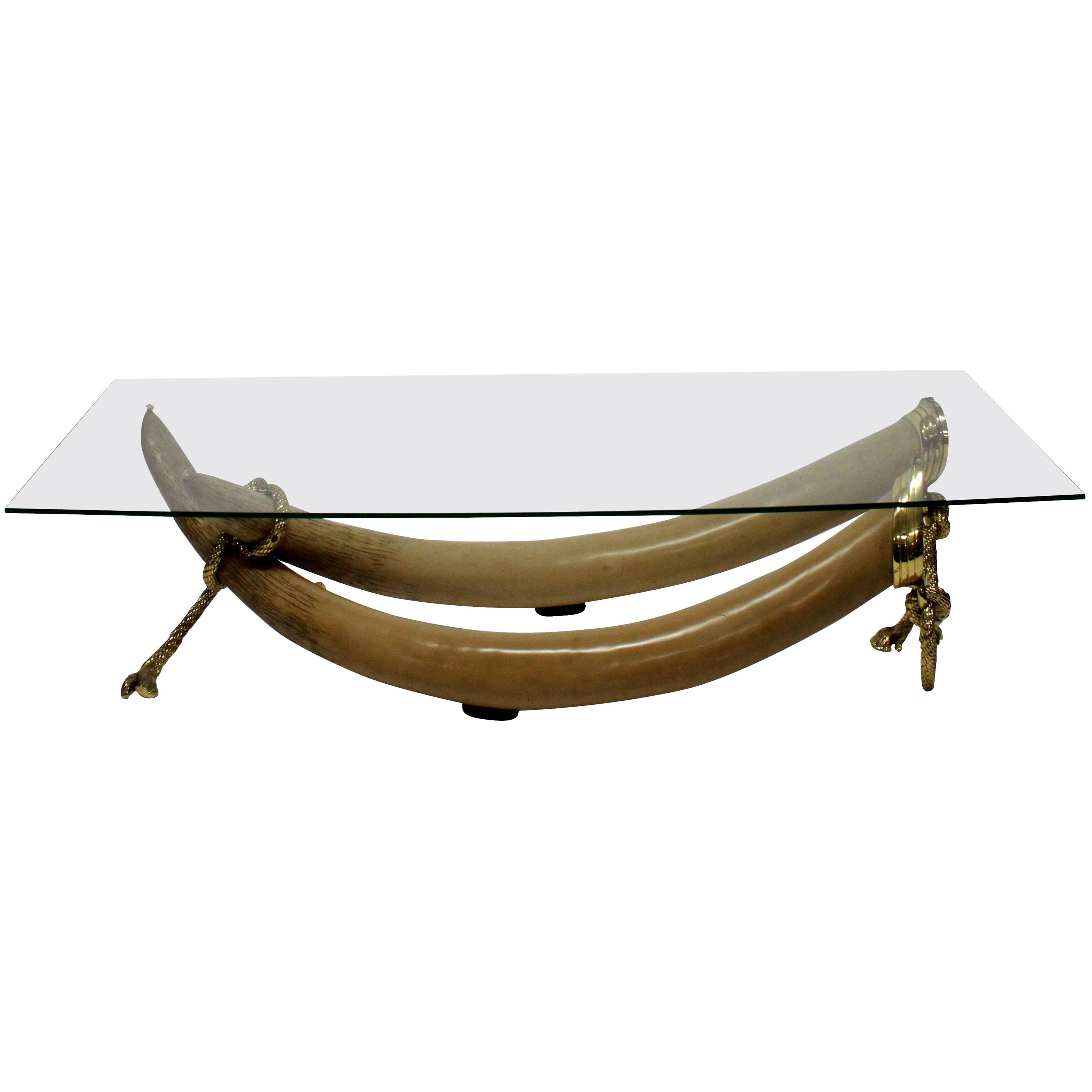 Large Faux Tusk Occasional Table by Valenti
