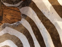 Large Faux Zebra Cowhide Rug