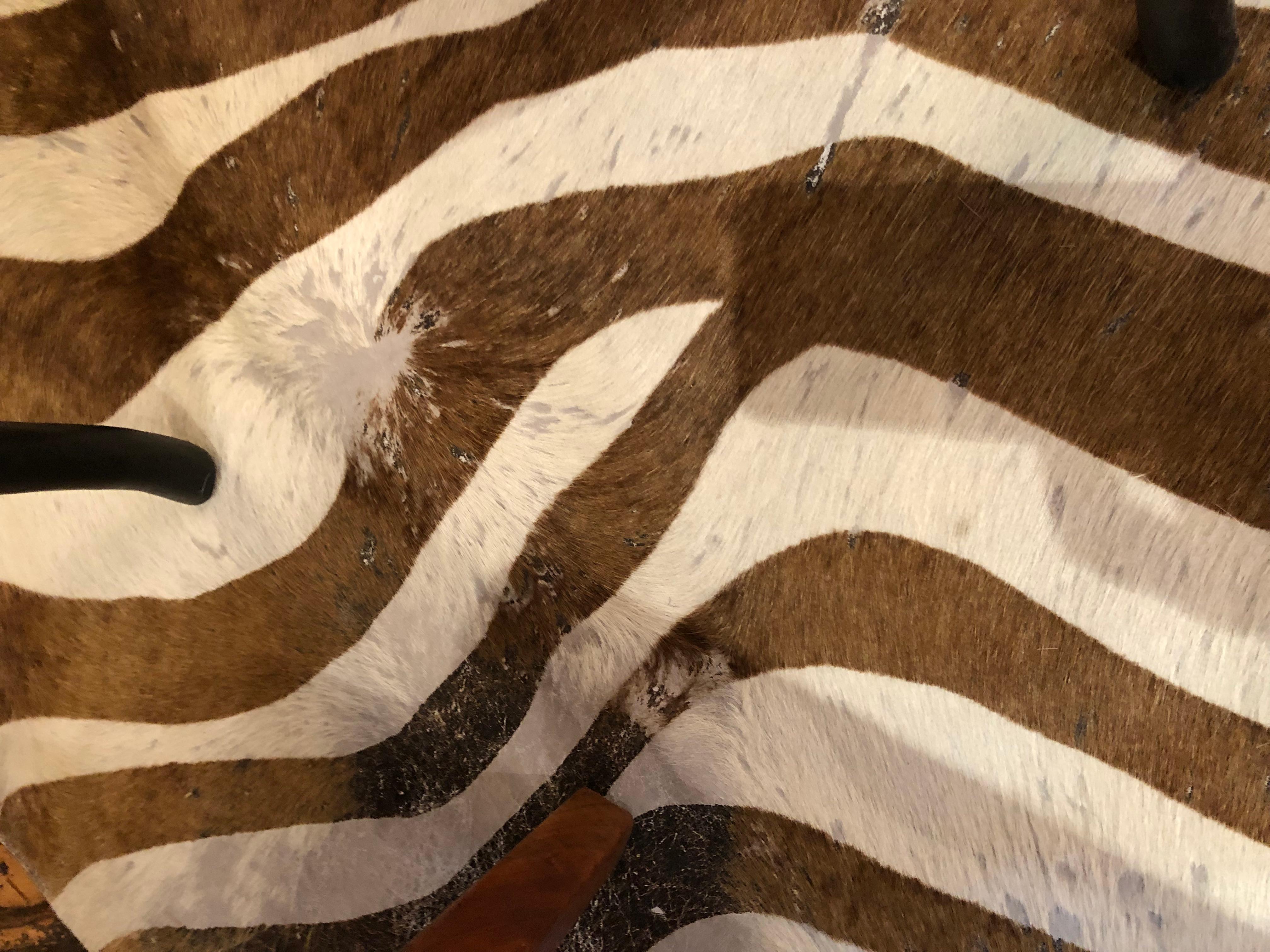 American Large Faux Zebra Cowhide Rug