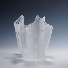 Große Fazzoletto Zanfirico-Vase von Fulvio Bianconi für Venini, Venedig Murano