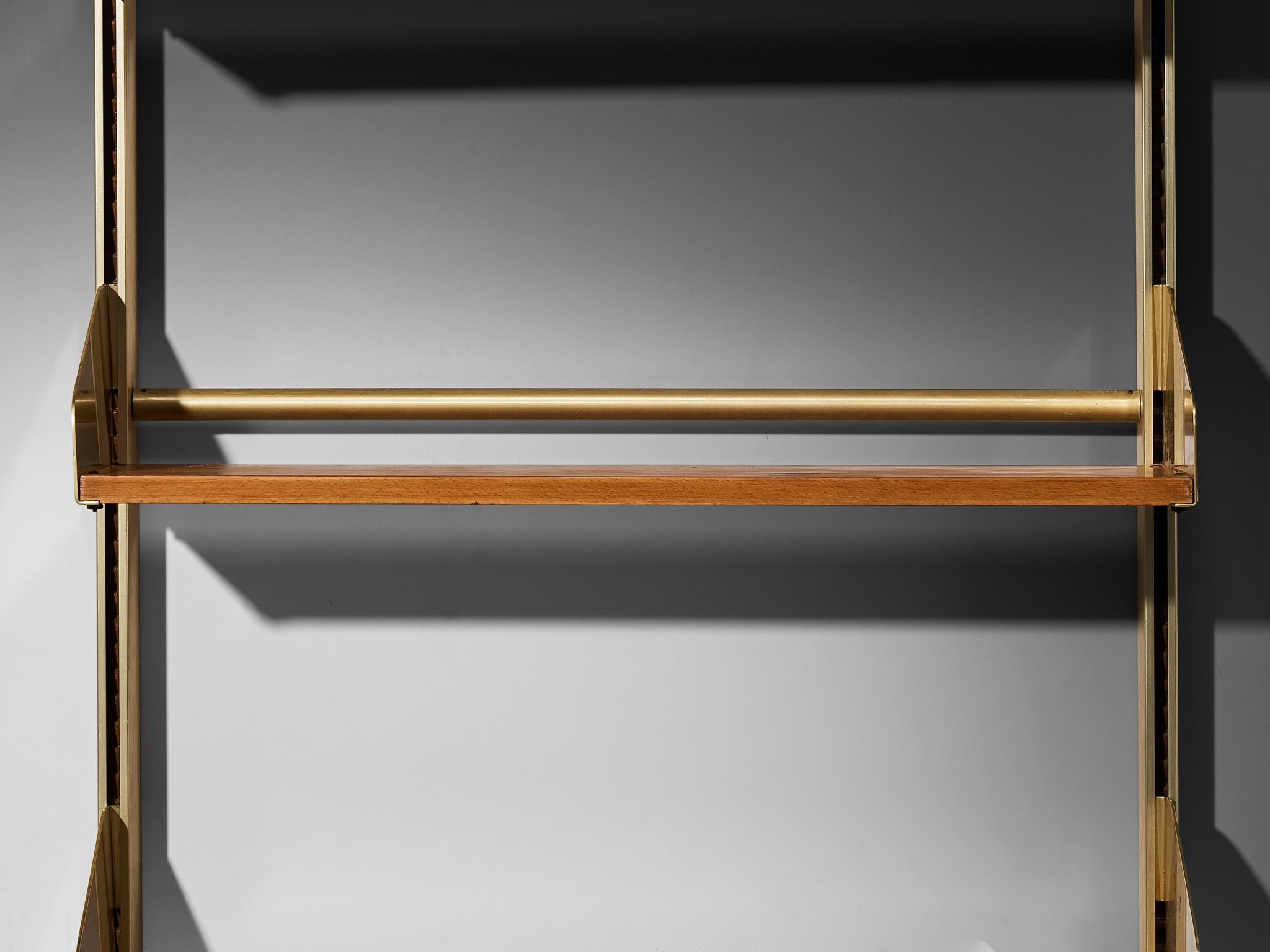 Mueble alto italiano Feal grande de aluminio anodizado y madera Italiano en venta