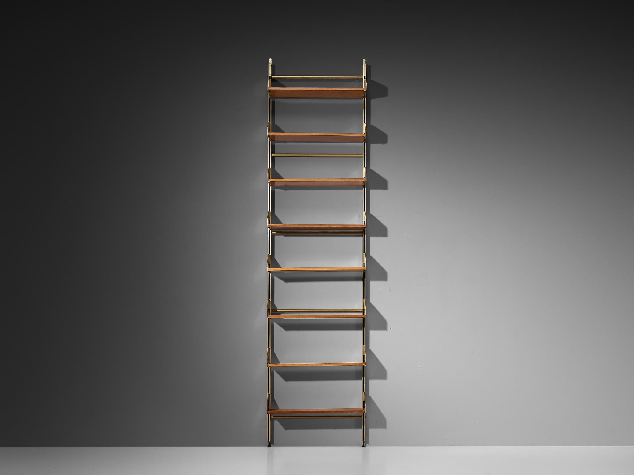 Mueble alto italiano Feal grande de aluminio anodizado y madera en Bueno estado para la venta en Waalwijk, NL