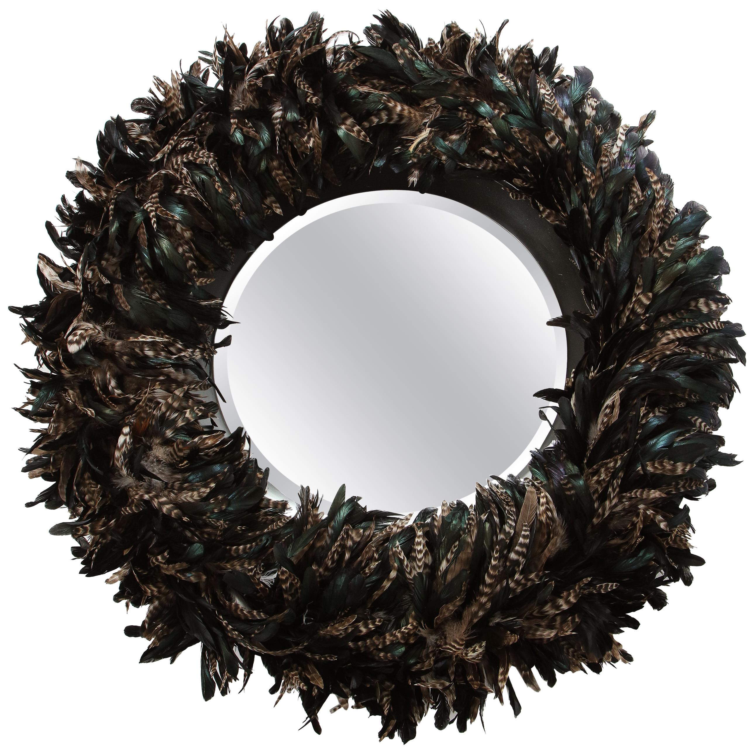 Large Feathered Mirror