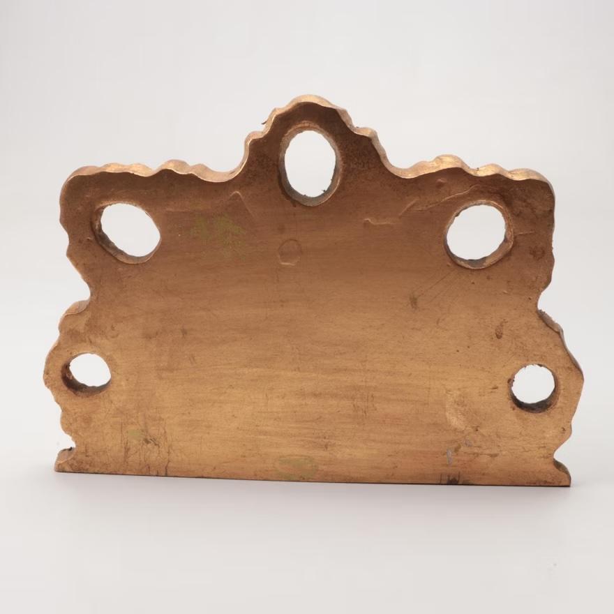 20th Century Large Federal Gilt Eagle and Foliate Wall Sconce Shelves, Pair For Sale