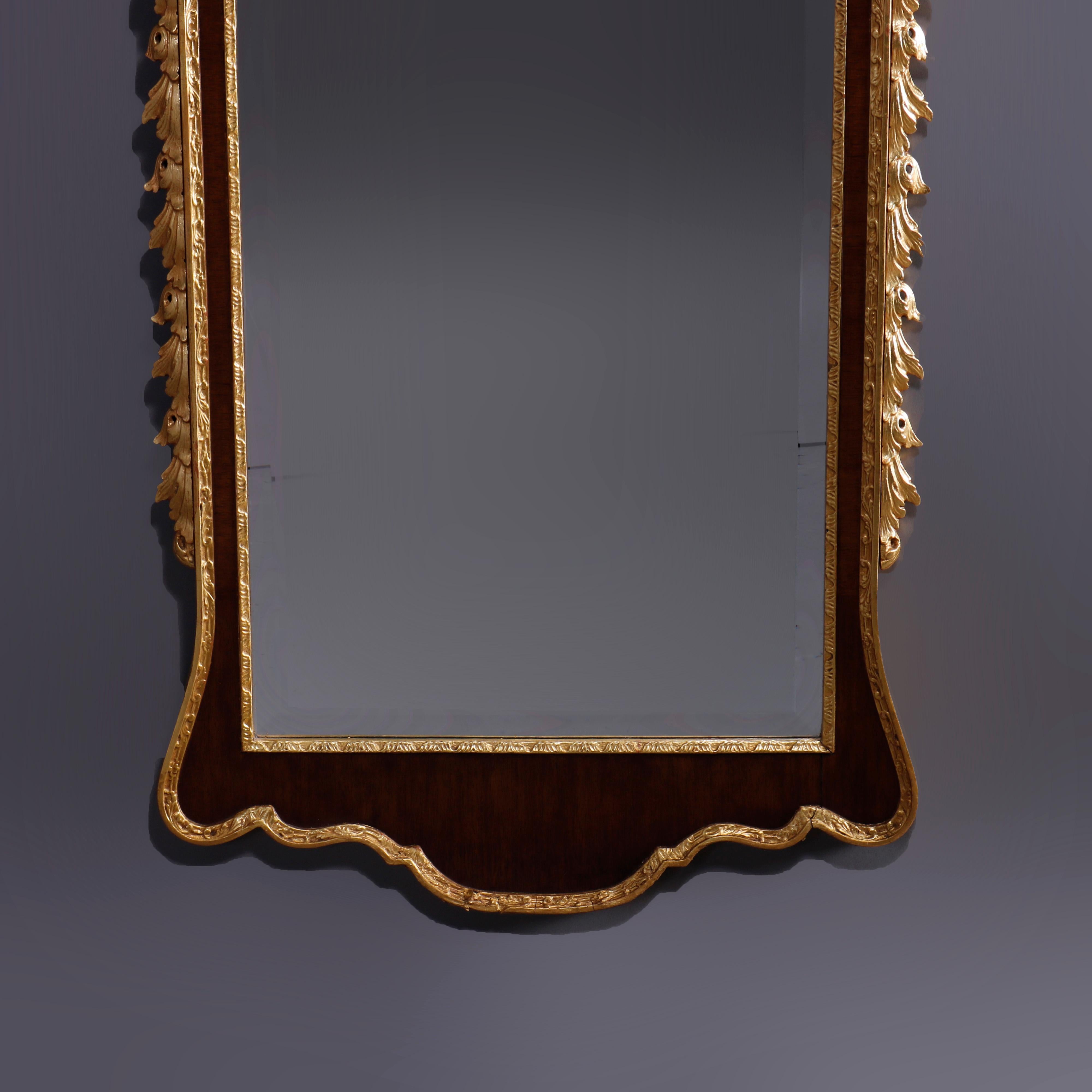 Large Federal Style CW Kittinger Mahogany Parcel Giltwood Wall Mirror, 20th C 3