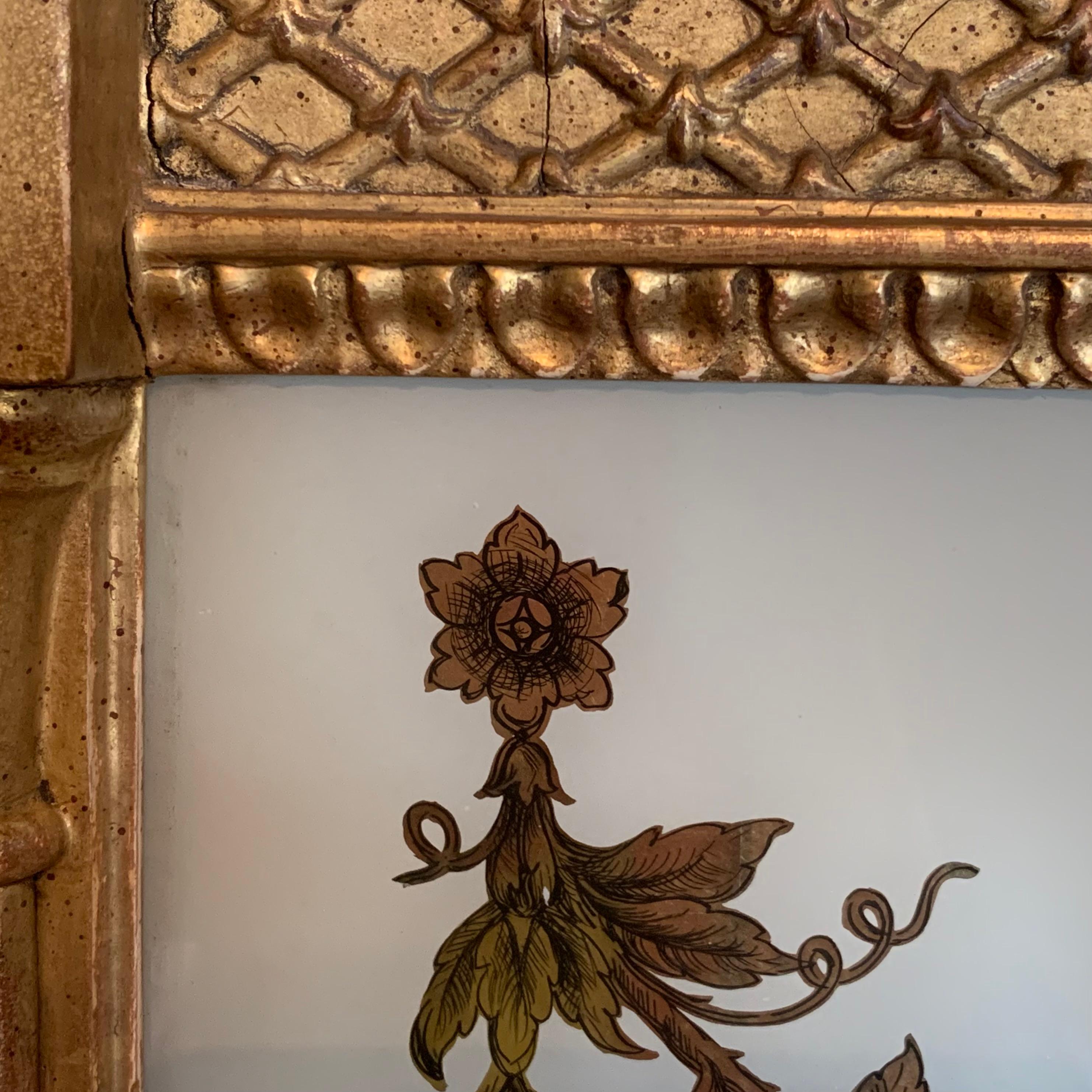 Grand miroir de tabernacle en bois doré de style fédéral en vente 2