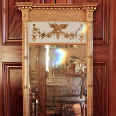 Large Federal Style Gilt Wood Tabernacle Pier Mirror