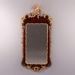 Großer Adler-Spiegel im Federal-Stil aus geflammtem Mahagoni und vergoldetem Holz, La Barge, 20. Jahrhundert