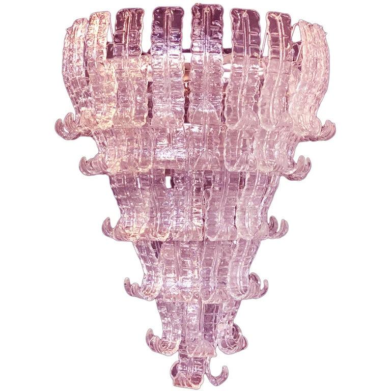 Grande lampadario Felci in vetro di Murano in vendita 8