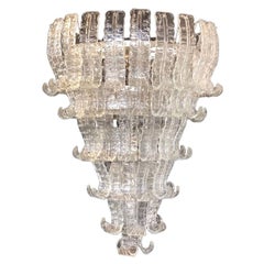 Grande lampadario Felci in vetro di Murano