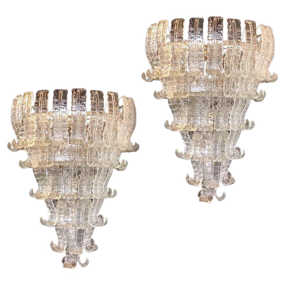 Grande lampadario Felci in vetro di Murano
