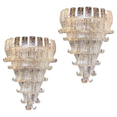 Grande lampadario Felci in vetro di Murano