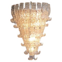 Grande lampadario Felci in vetro di Murano