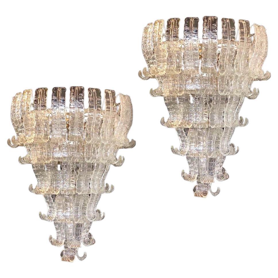 Large Felci Murano Glass Chandelier For Sale