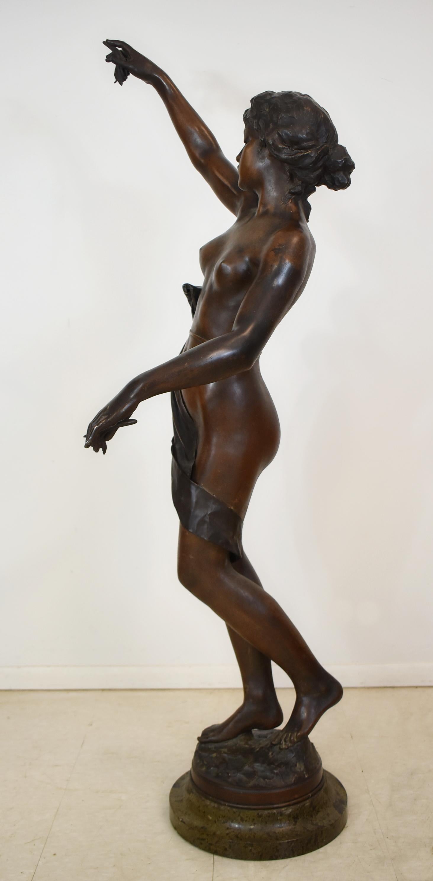 20th Century Large Female Nude Bronze Sculpture Statue