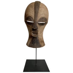 Large Female Songye Kifwebe Carved Ceremonial Wooden Mask