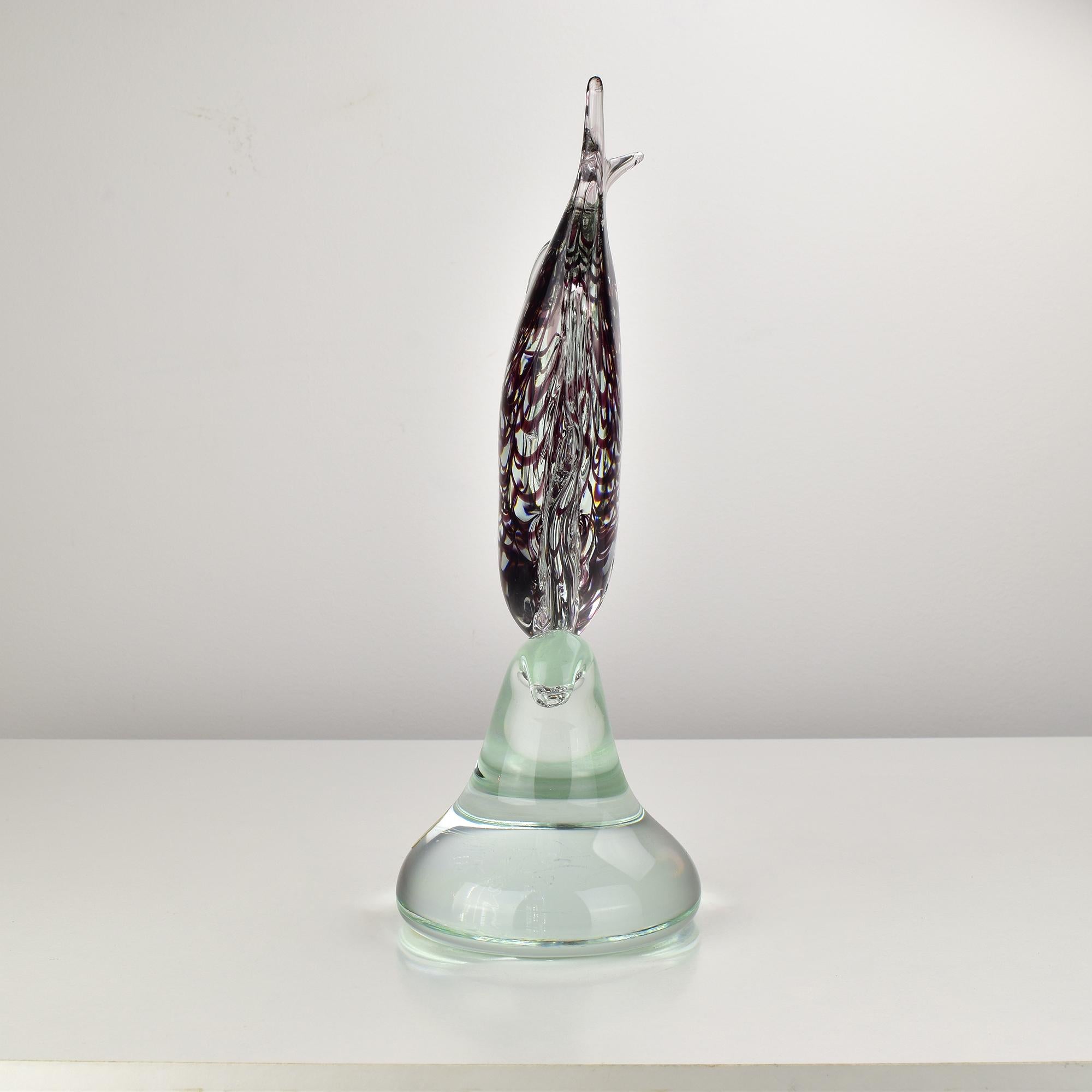 Gran escultura de pez de vidrio artístico Fenicio de Franco Bottaro, Murano, 1981 Italiano en venta