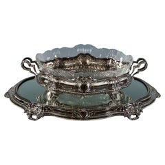 Large Festive Silver Jardinière On Presentoir, Delheid Frères Bruxelles, Mid20th
