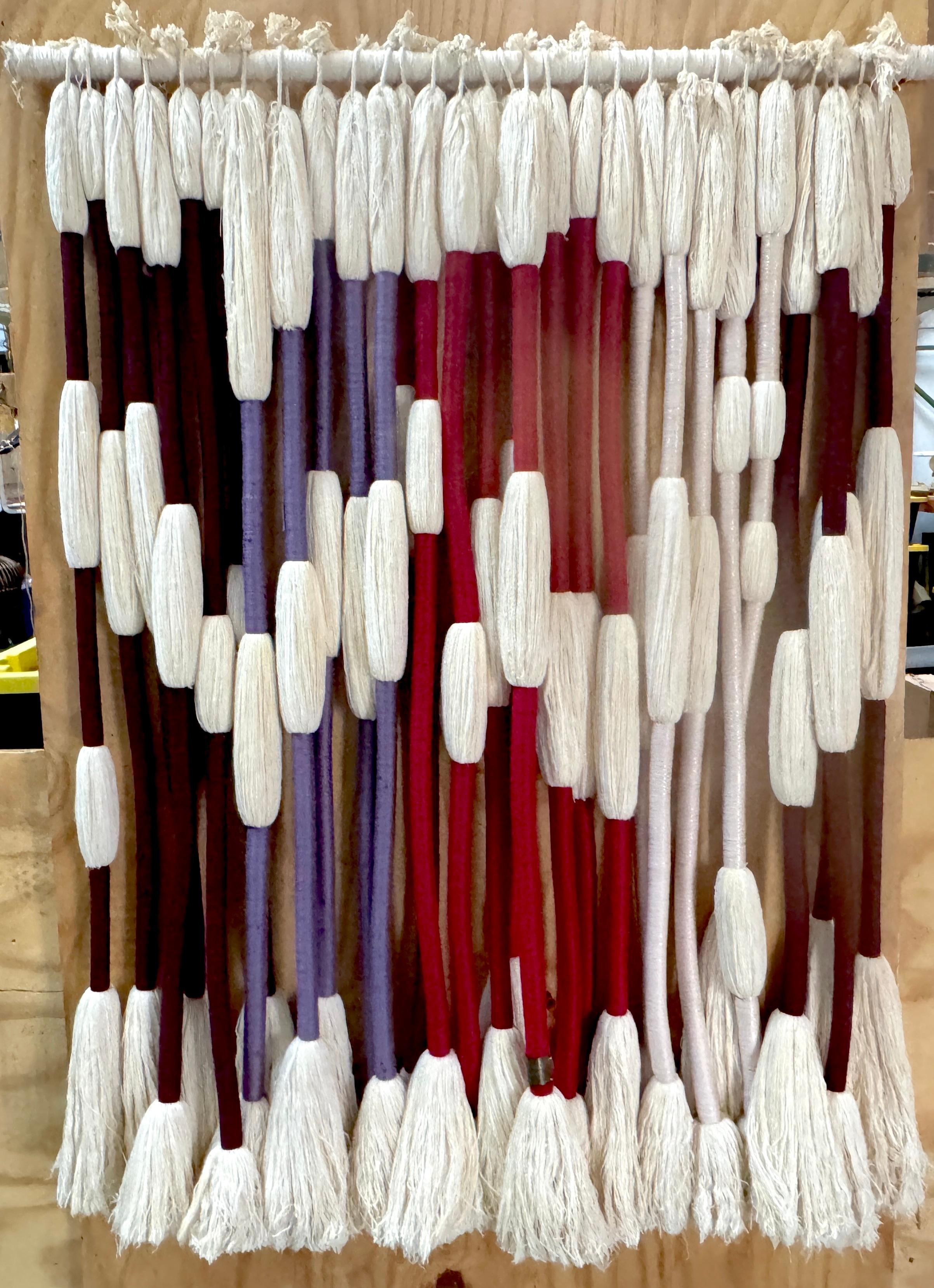 Large Fiber Art Wall Sculpture, Signed Barbara Barron Huntington New York 5