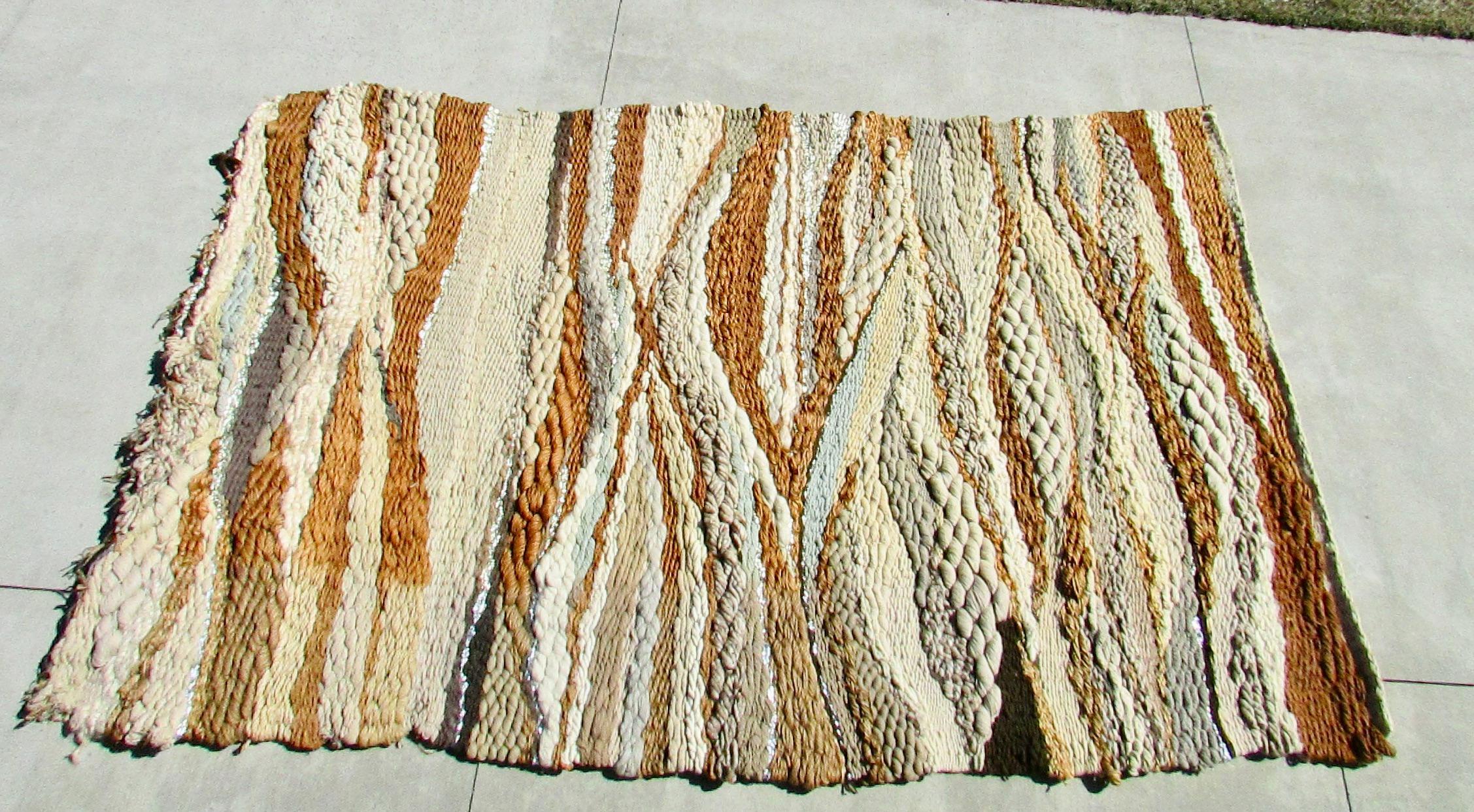 Mid-Century Modern Large Fiber Art Weaving Attributed to Romeo Reyna A Steve Chase Commission For Sale