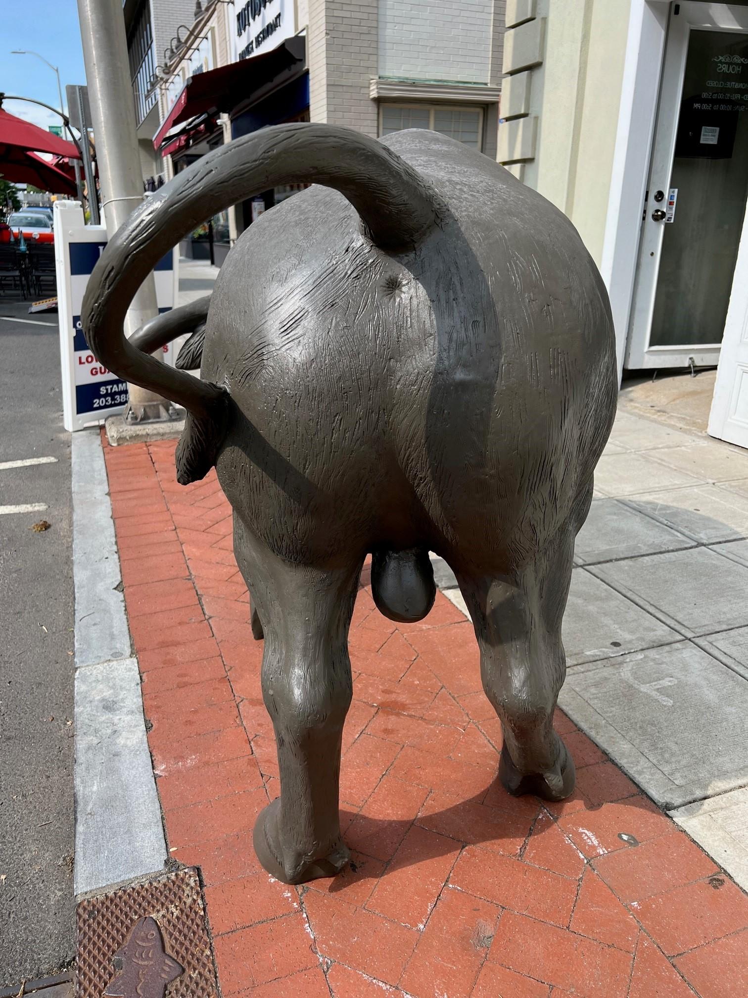 Large Fiberglass Charging Bull Statue Life Size  For Sale 8