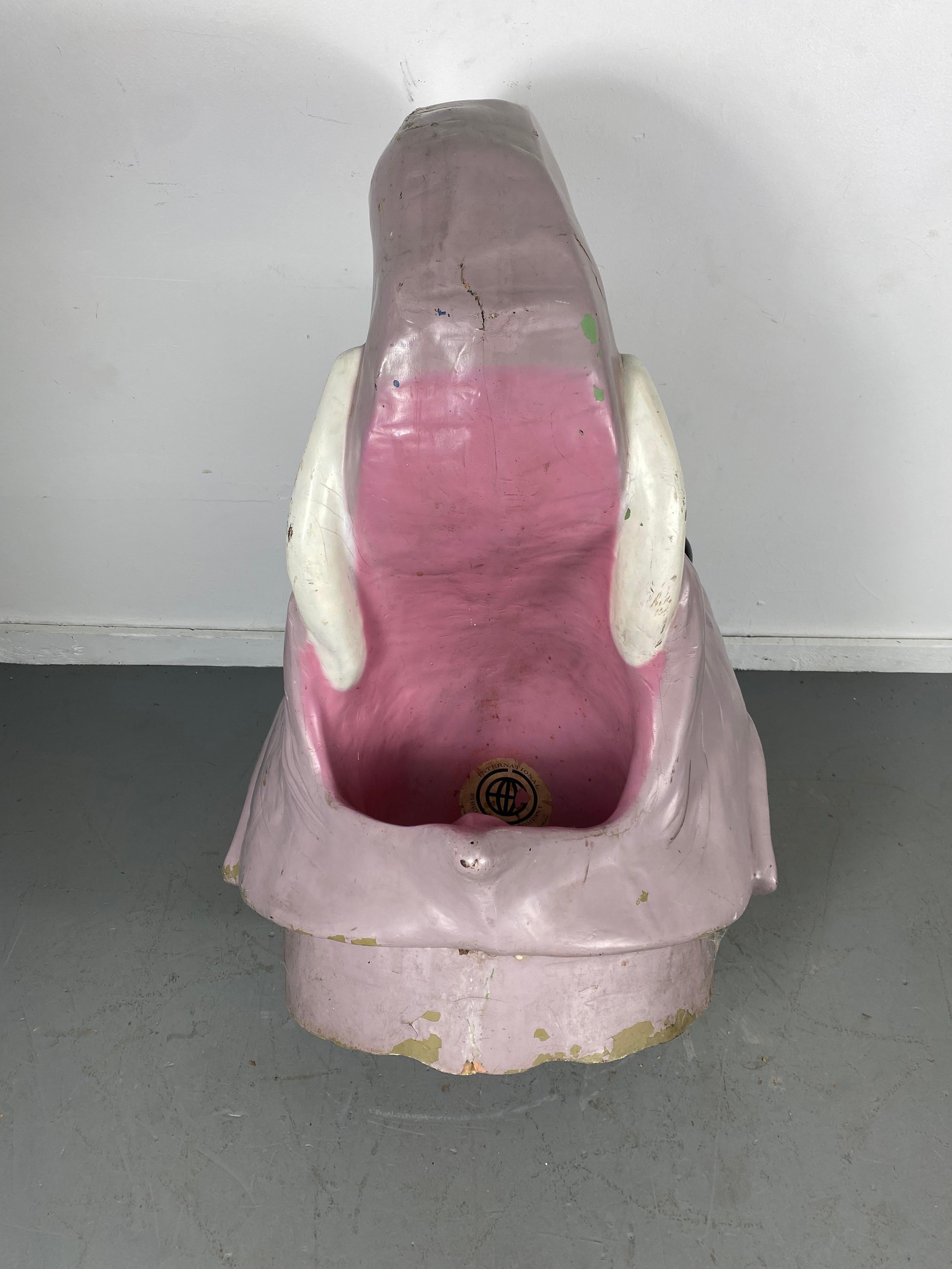 Mid-Century Modern Large Fiberglass Elephant Head, Carnival Trash Can Lid / Cover Venice Calif