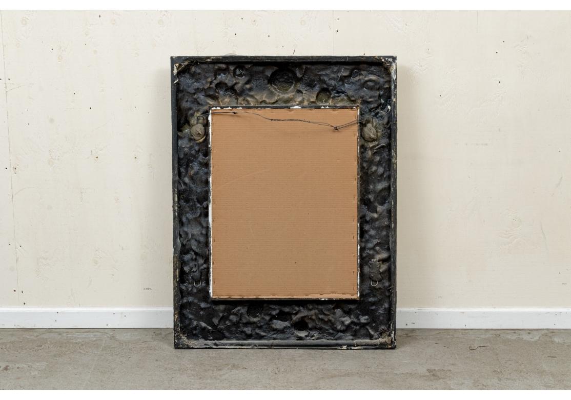 Grand miroir mural en fibre de verre incrusté de faux coquillages en vente 1