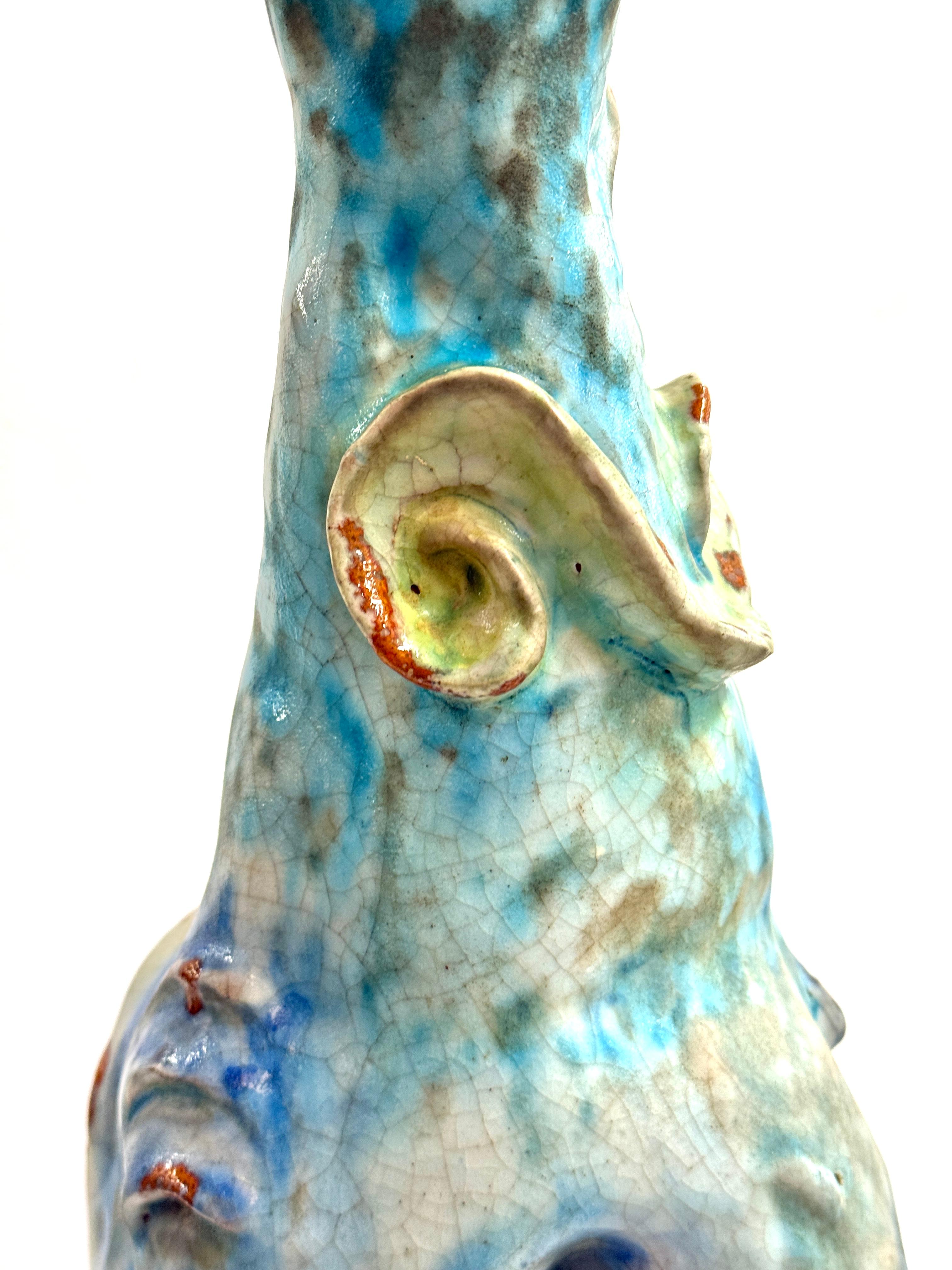 Large Figural Fantoni Pottery Lamp For Sale 7