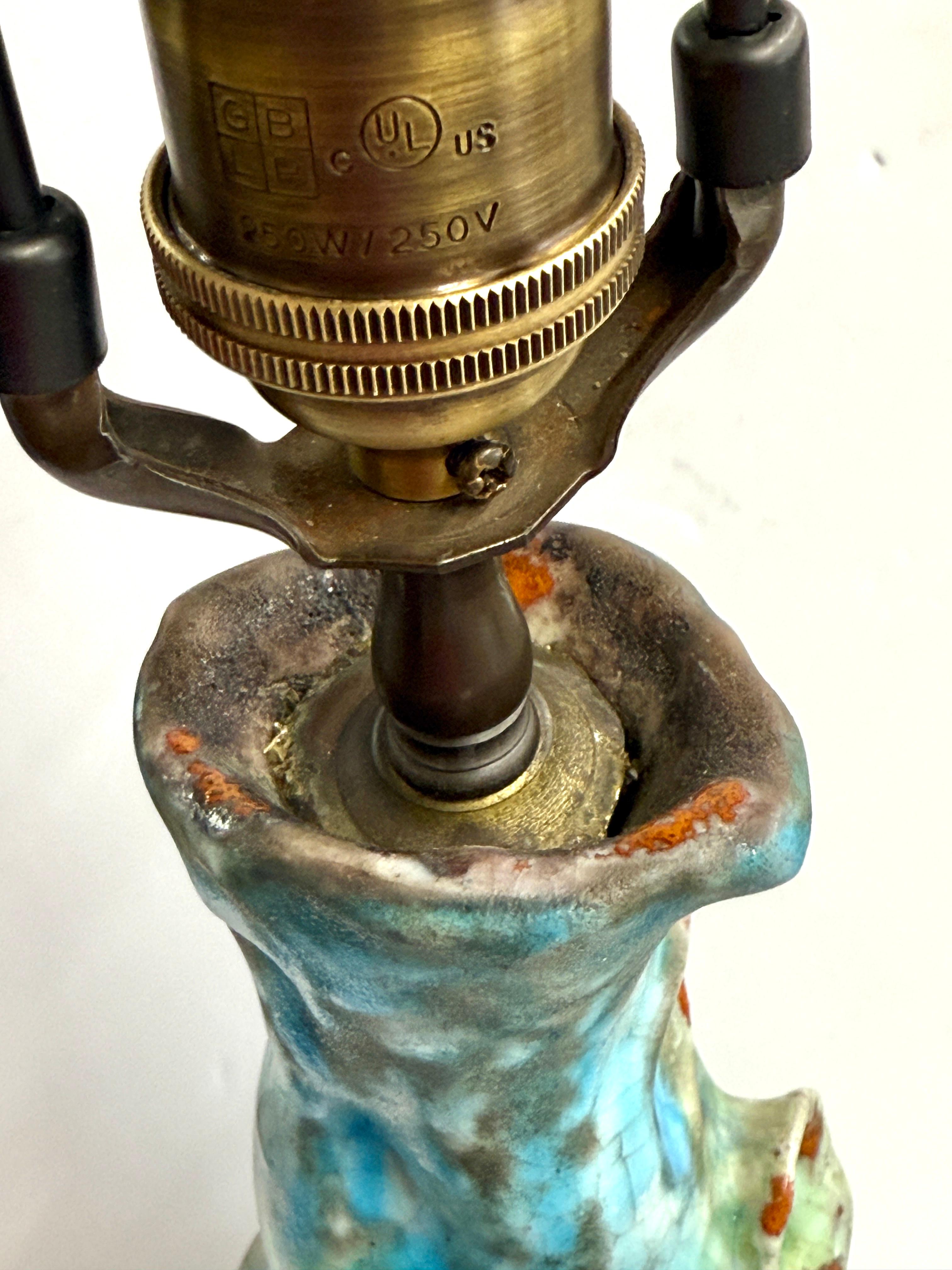 Large Figural Fantoni Pottery Lamp For Sale 10