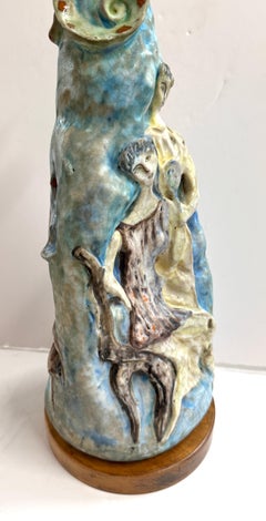 Grande lampe figurative de la poterie Fantoni
