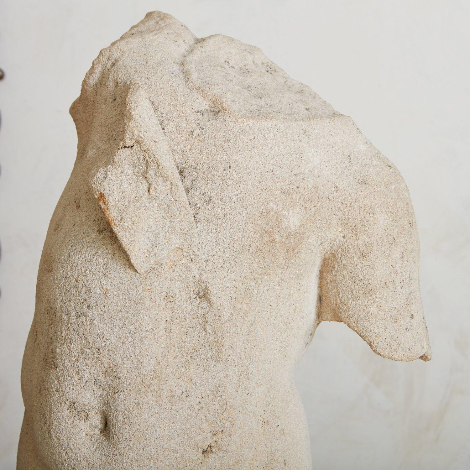 Large Figural Limestone Sculpture, France 20th Century 3
