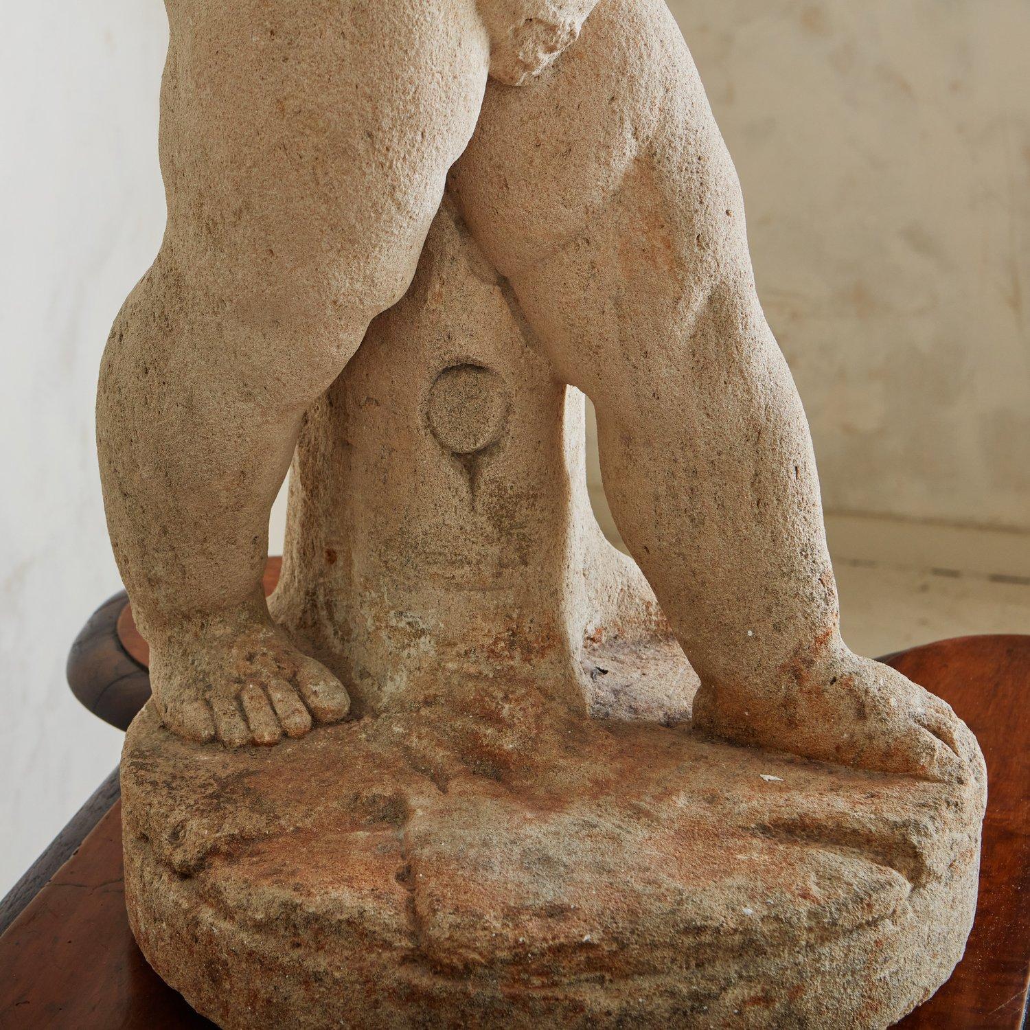 Large Figural Limestone Sculpture, France 20th Century 4