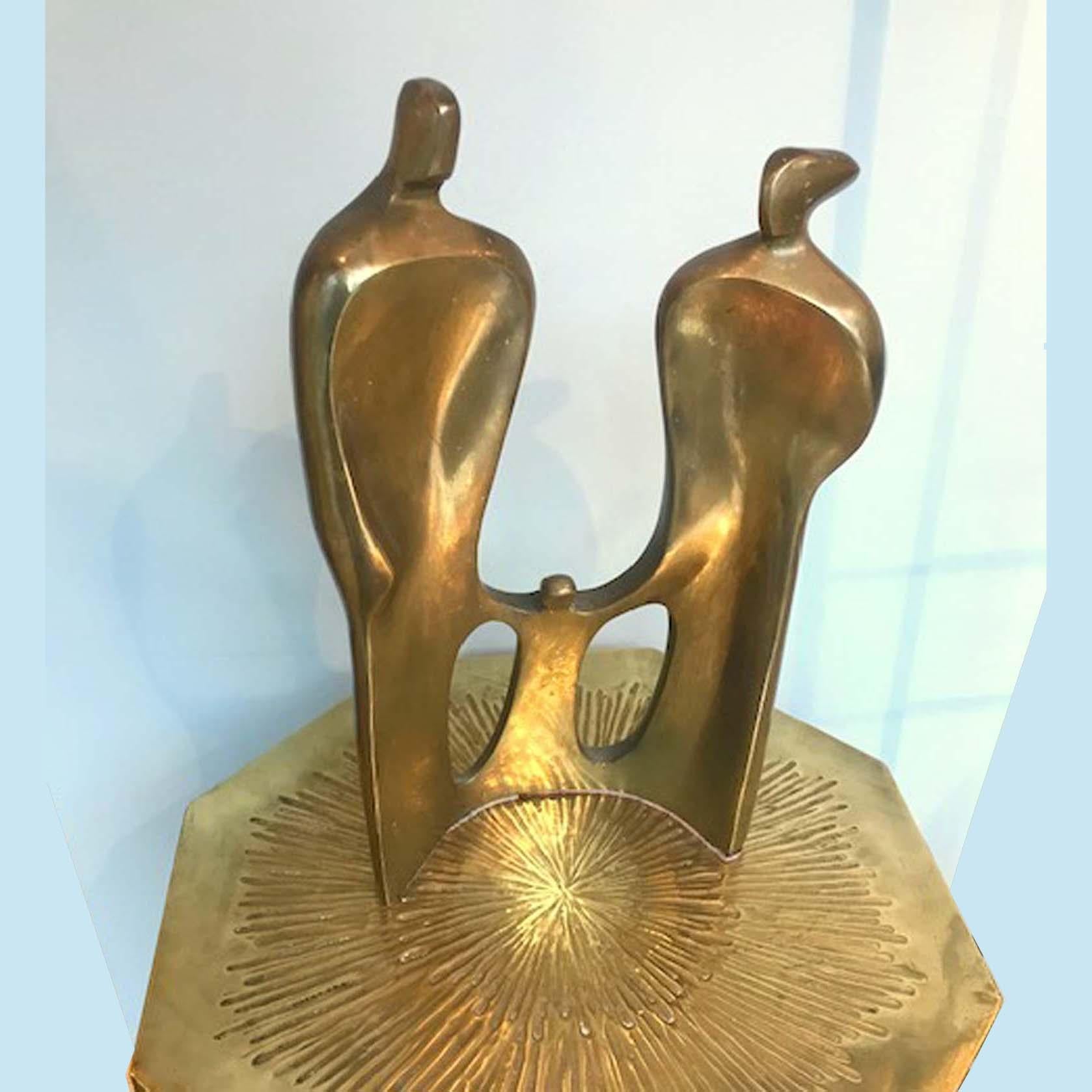 Large Figurative Bronze Sculpture of Family by Maria Guernova, 1985 For Sale 1