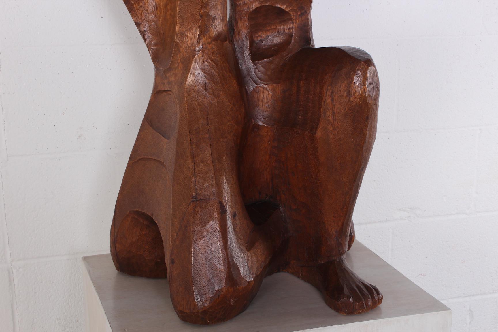 Wood Large Figurative Sculpture by Walter Midener, 1959