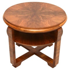 Vintage Large Figured Walnut Art Deco Coffee Table
