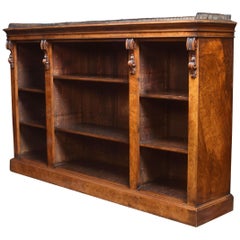 Large Figured Walnut Dwarf Open Bookcase