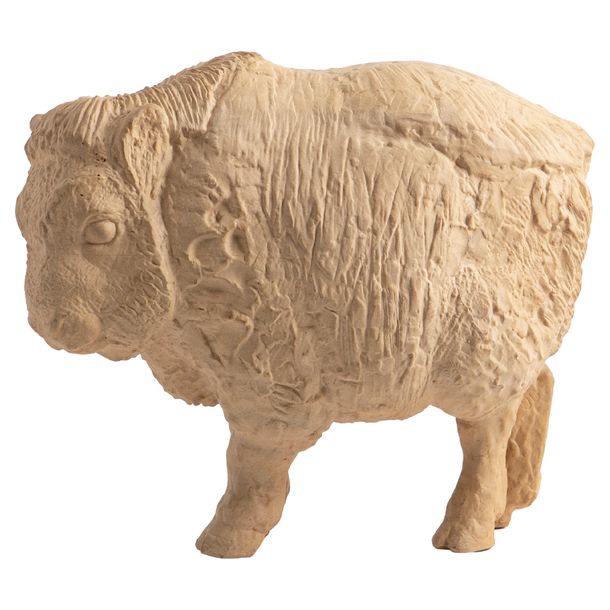 Large Figurine of a Musk Ox Calf by Jeanne Grut For Sale