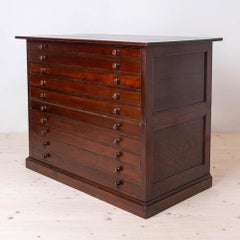 Large Filing or Drawing Cabinet, Early 20th Century, 10 Drawers
